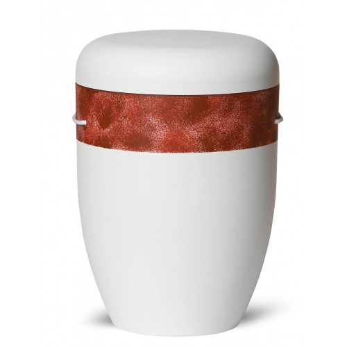 Biodegradable Cremation Ashes Funeral Urn / Casket – ANTIQUE RED, BROWN & WHITE
